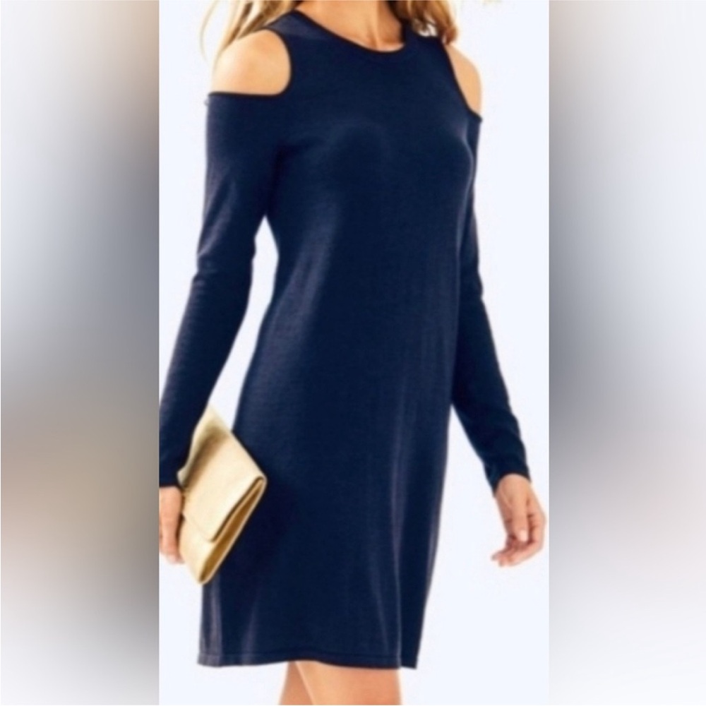 Lilly Pulitzer Navy Cold Shoulder Dress
